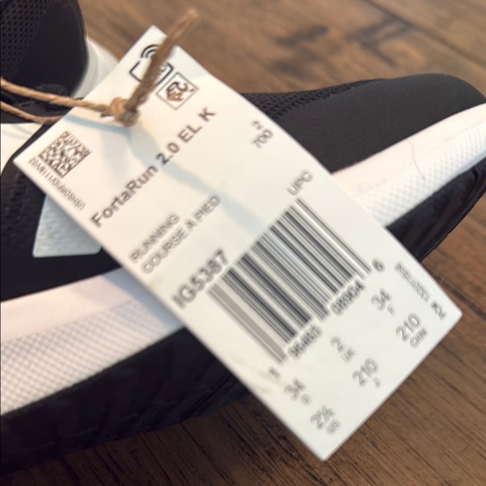adidas Kids Black and White Sneakers - Picture 2 of 3